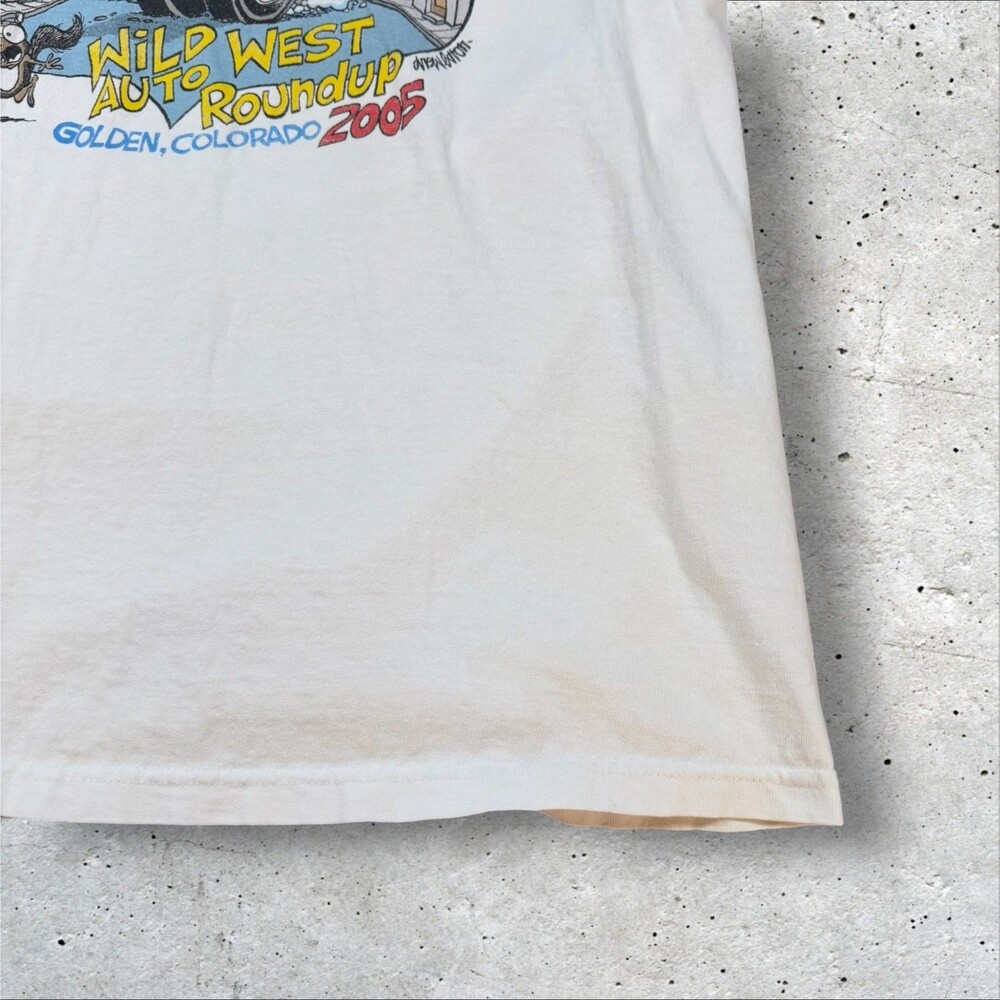 Vintage 2005 Wild West Auto Roundup T Shirt Golden Colorado Car Show L White - Picture 6 of 10